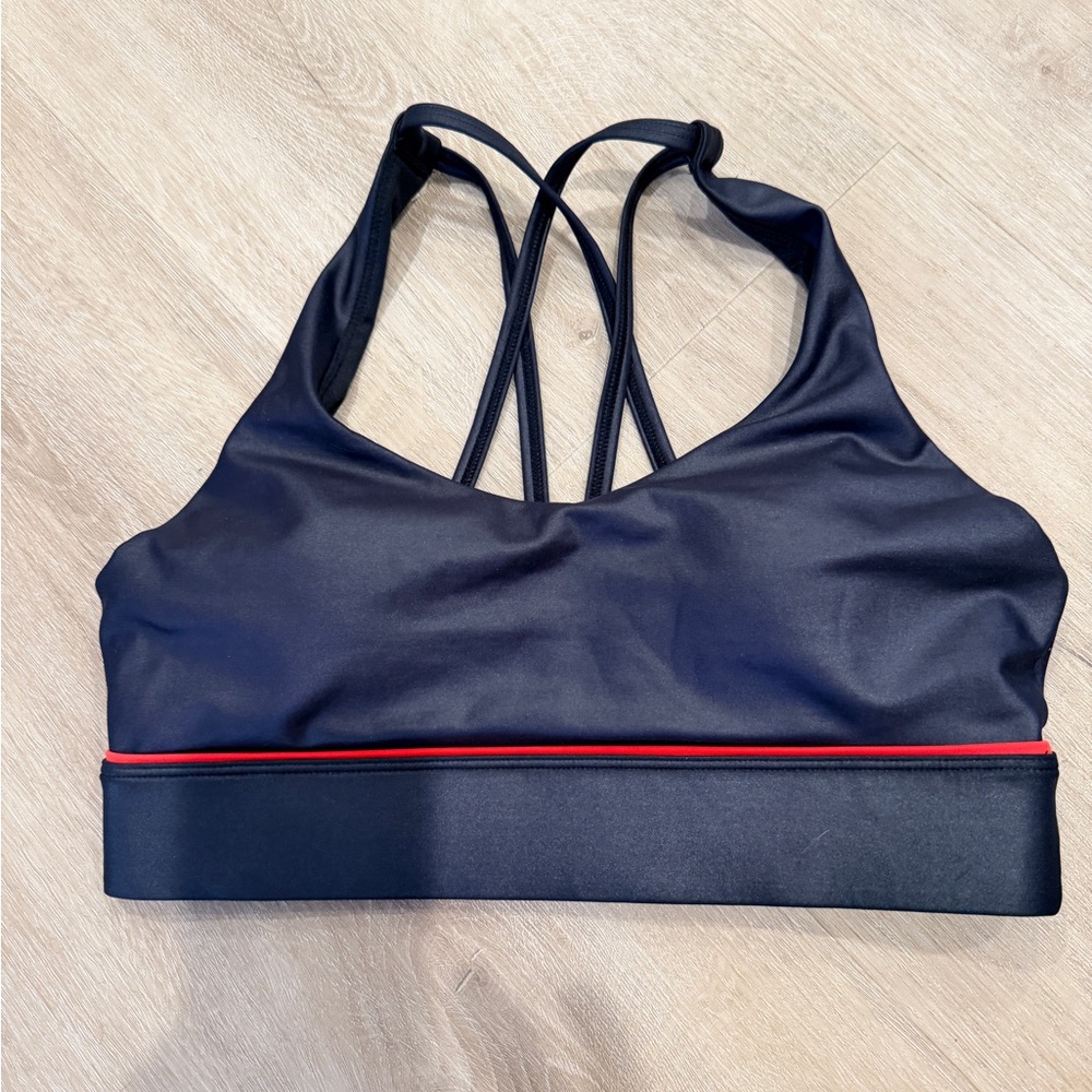 Zyia light n tight Black Sports Bra with Red heart Accent